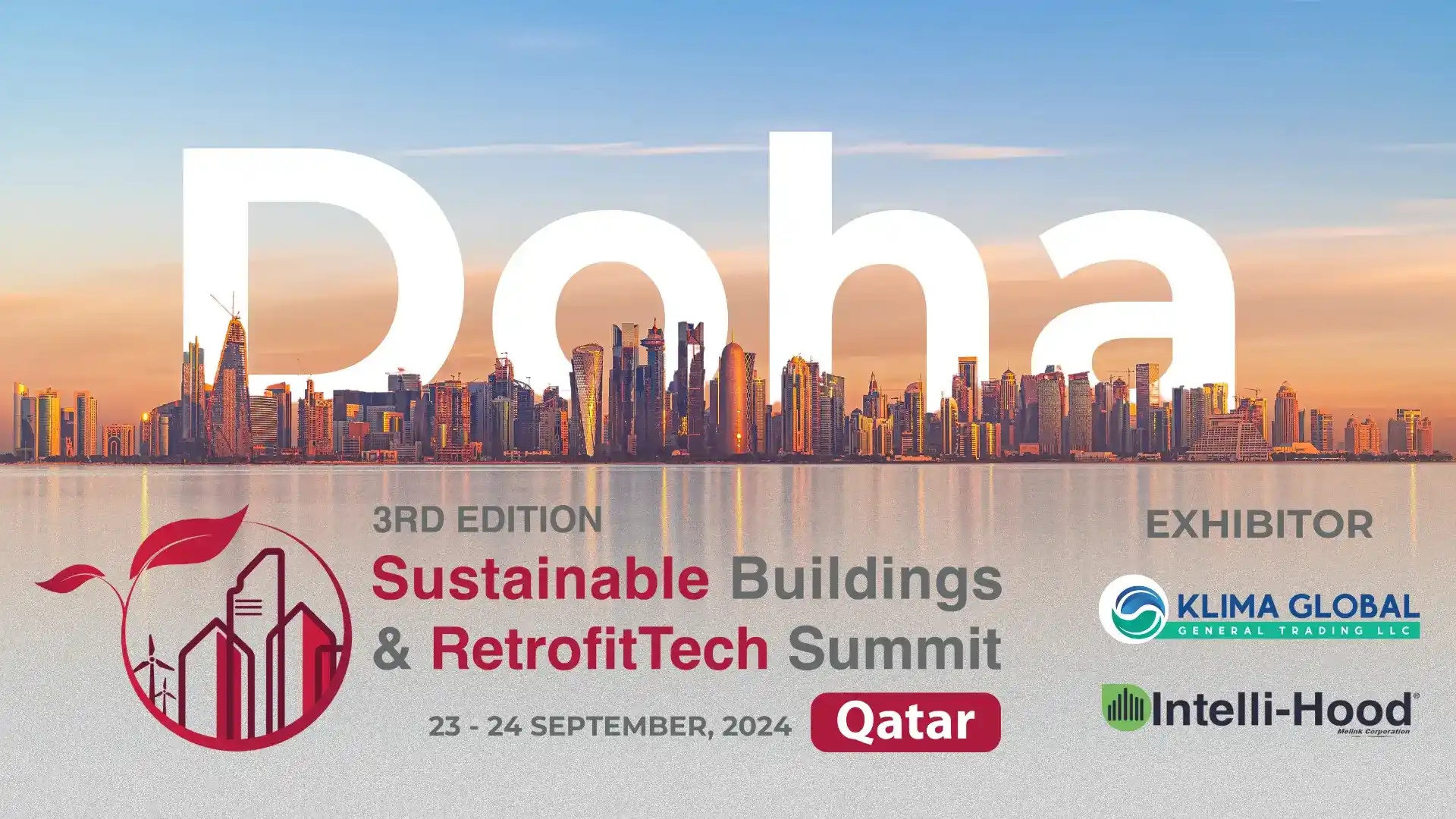 The Image is giving info on Sustainable Buildings & RetrofitTech Summits.