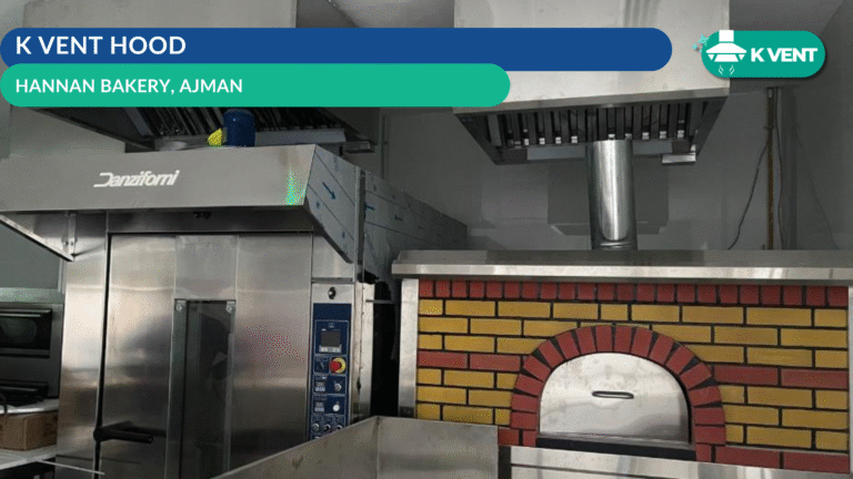 Commercial kitchen hood installation at Hannan Bakery, Ajman by KVENT