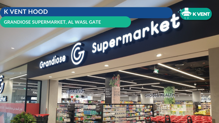 Commercial KVENT hood installation at Grandiose Supermarket, Al Wasl Gate
