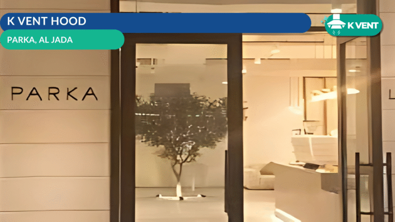 KVENT stainless steel kitchen hood installed at Parka, Al Jada