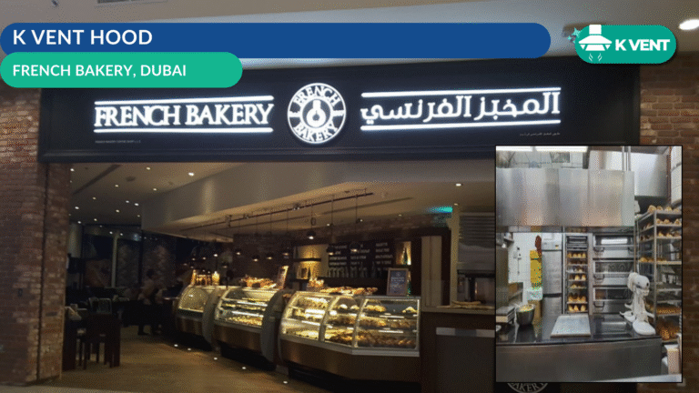 KVENT commercial kitchen hood setup at French Bakery, Dubai