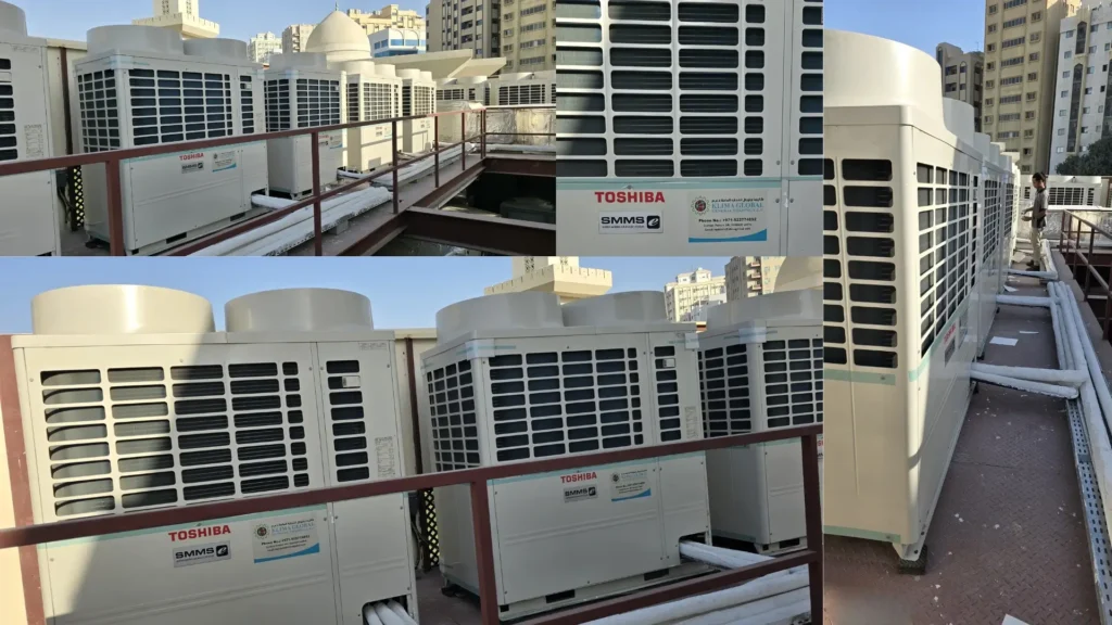 A Collage of Installed Toshiba VRF systems at Desert Rose UAE