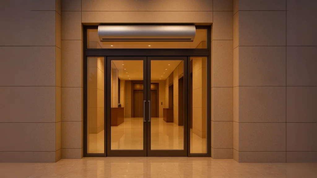 Air Curtain Supplier UAE – premium Dubai lobby installation ensuring quiet, efficient entrance comfort.