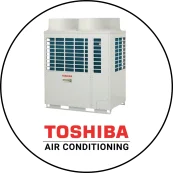 Toshiba Air conditioning logo with an image of VRF unit.